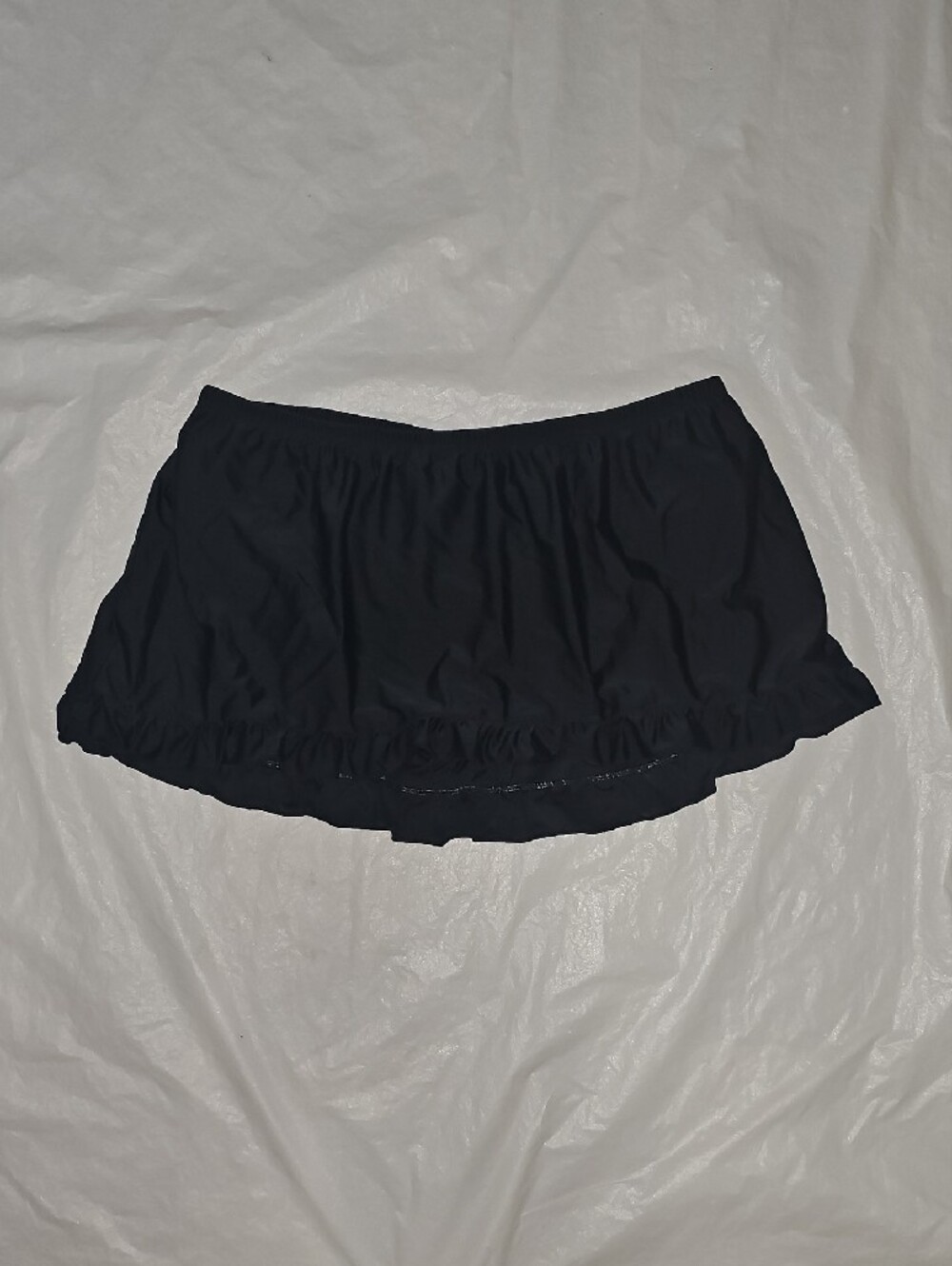 pure energy Women's 16W/18W Black Mini Swim Skirt with Attached Panty